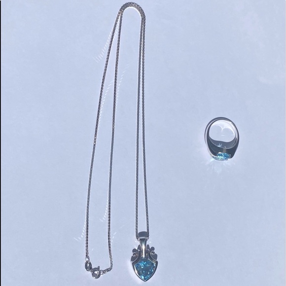 925 Aquamarine💠 Ring & Necklace set✨ - Picture 11 of 17